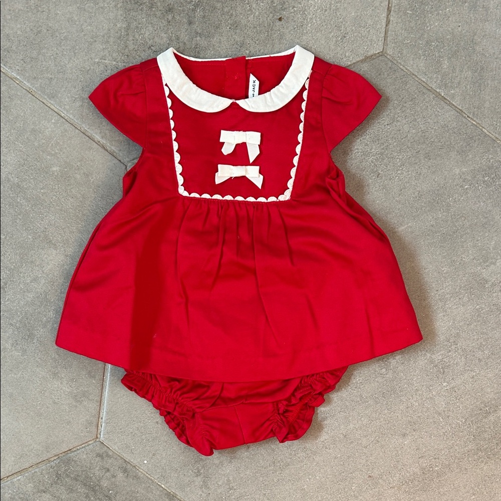 NWT $54 Janie and Jack Red Baby Dress 3-6 Months